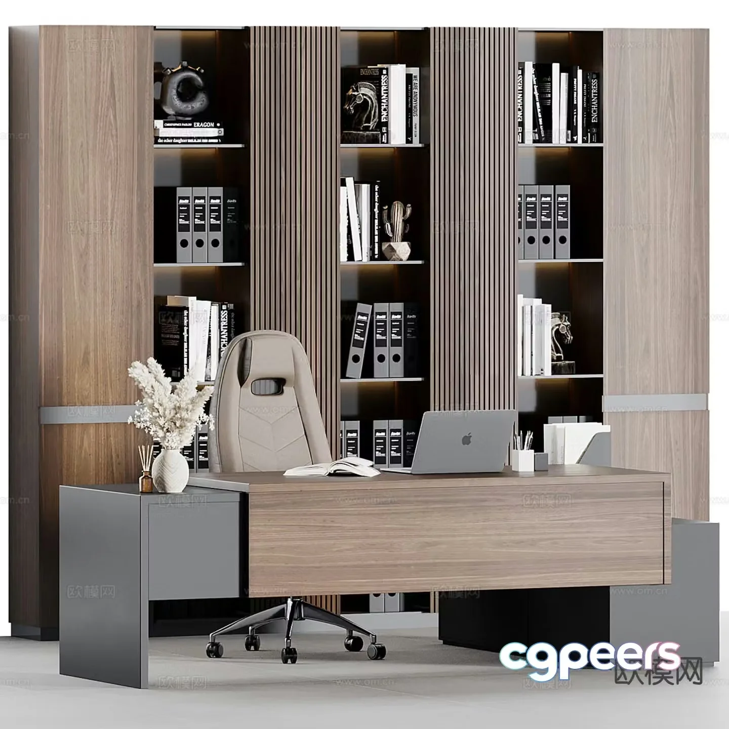 Modern office desk 3d model