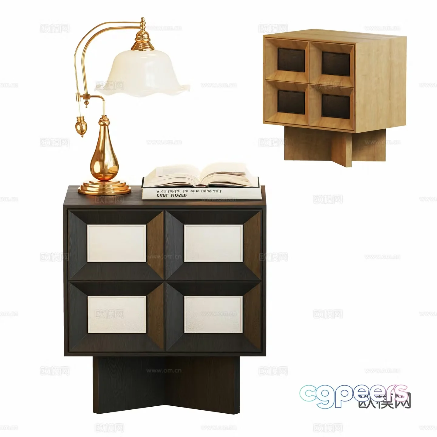 Modern medieval bedside table ornament 3d model