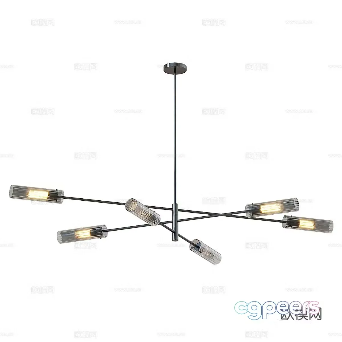 Modern Italian minimalist RADIANT chandelier 3d model