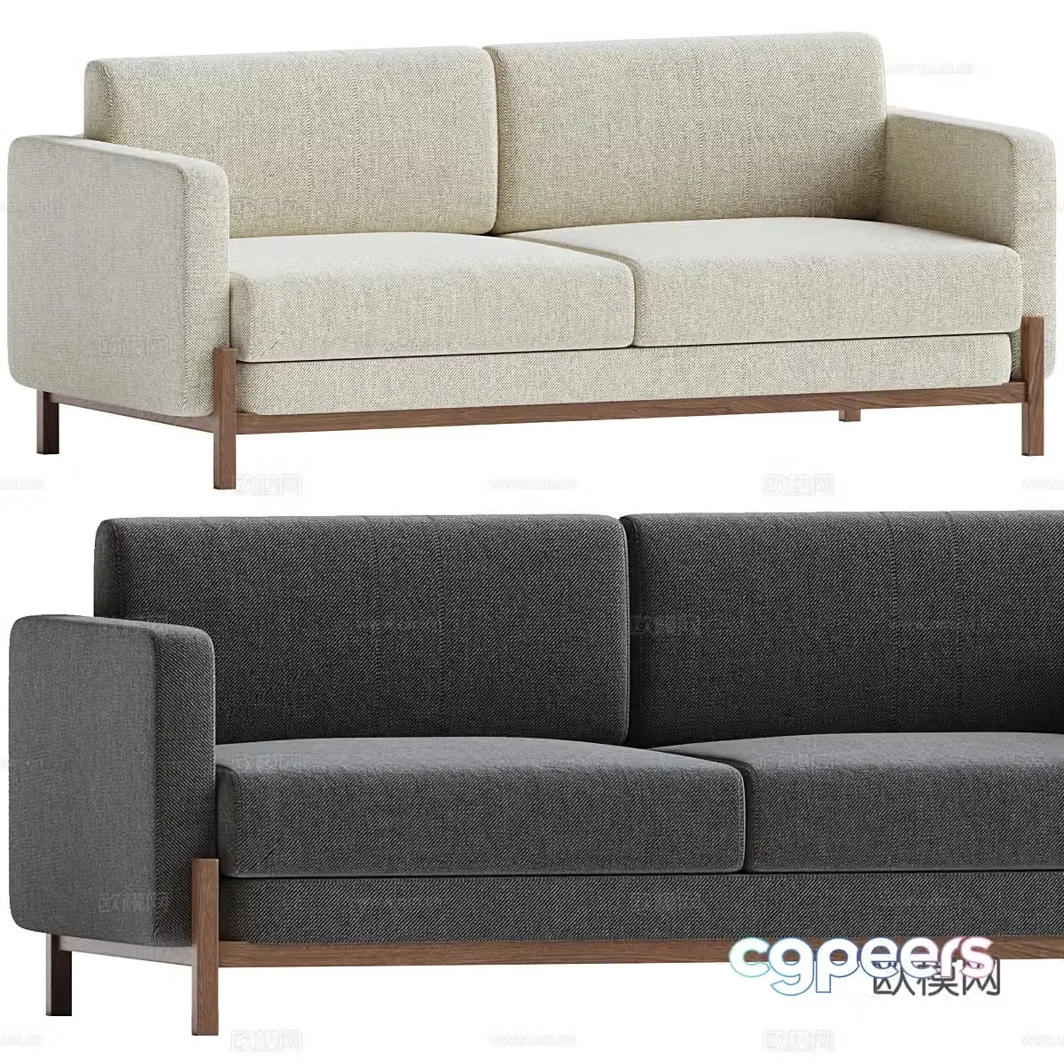 New Chinese Lagom casual sofa 3D model