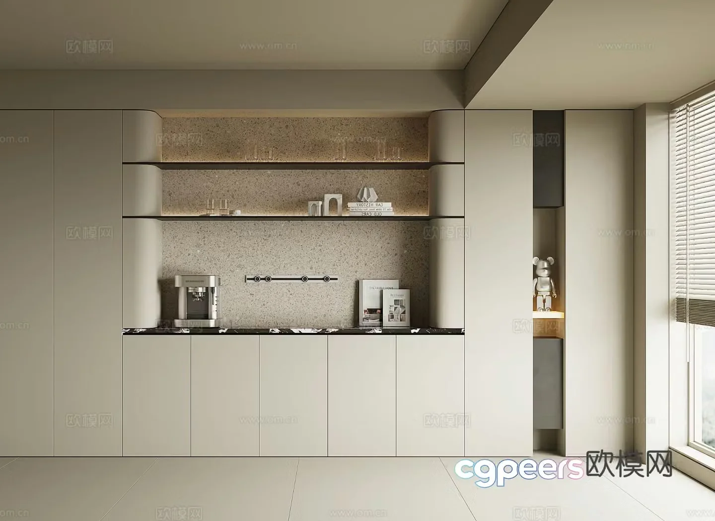 Modern wine cabinet sideboard 3D model