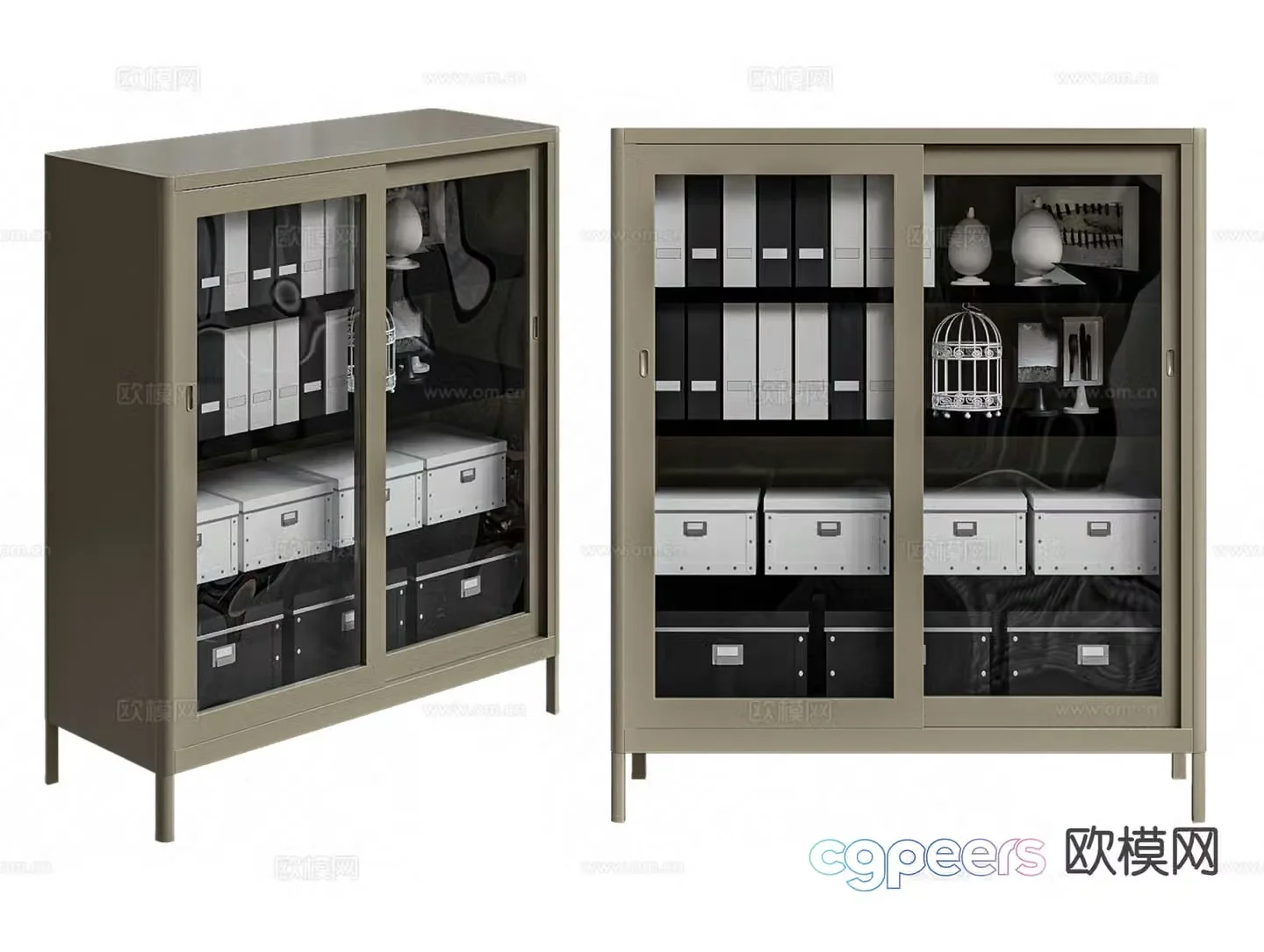 Modern information cabinet file cabinet locker 3d model