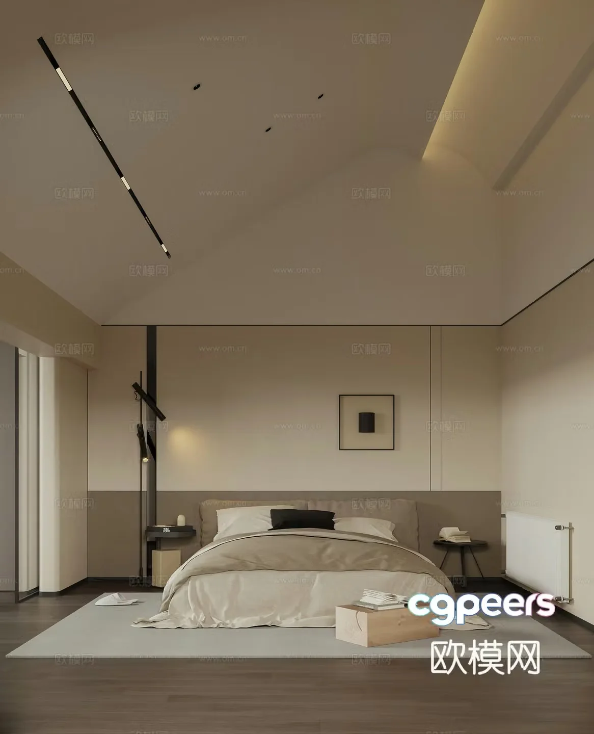 Modern sloping ceiling bedroom loft bedroom 3d model