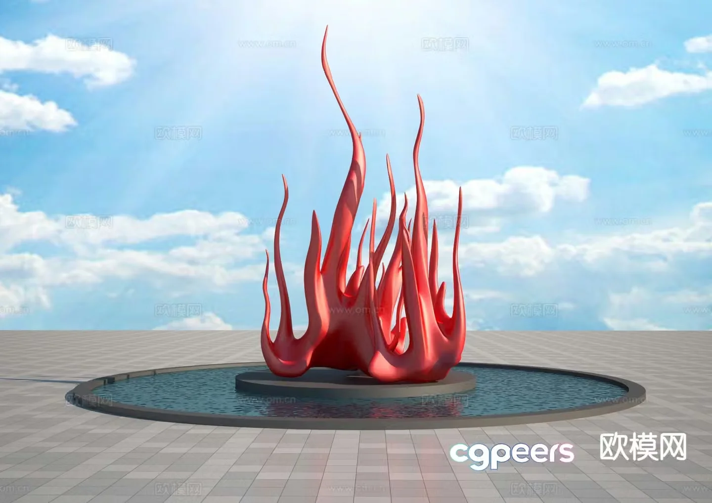 Flame sculpture 3d model