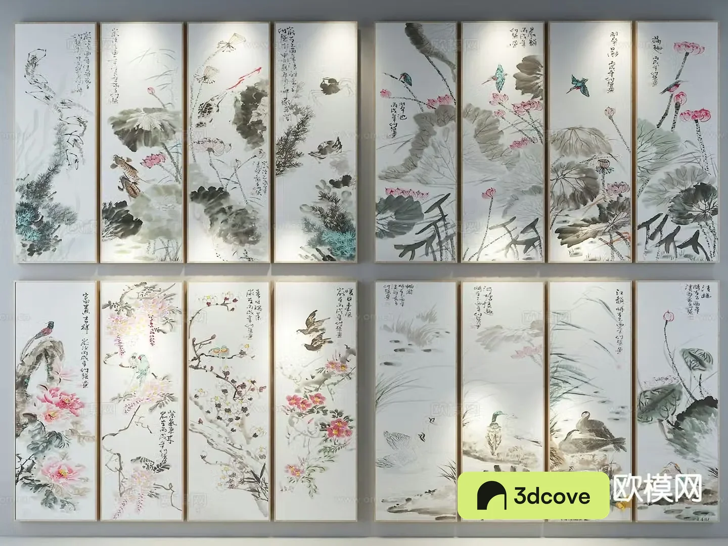 New Chinese style ink calligraphy and painting