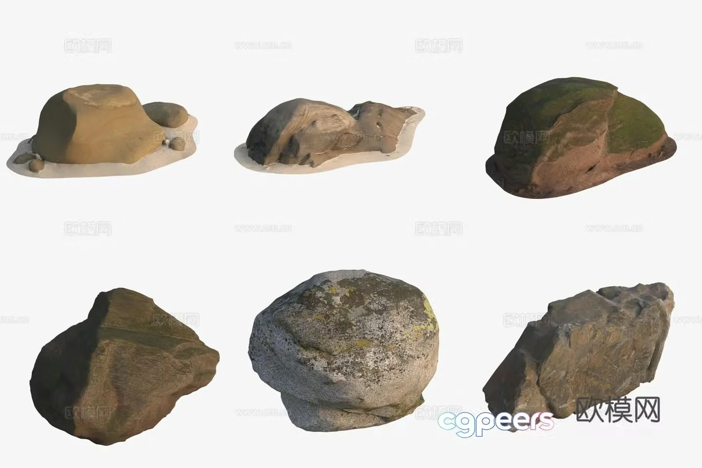 Big rocks by the sea 3d model