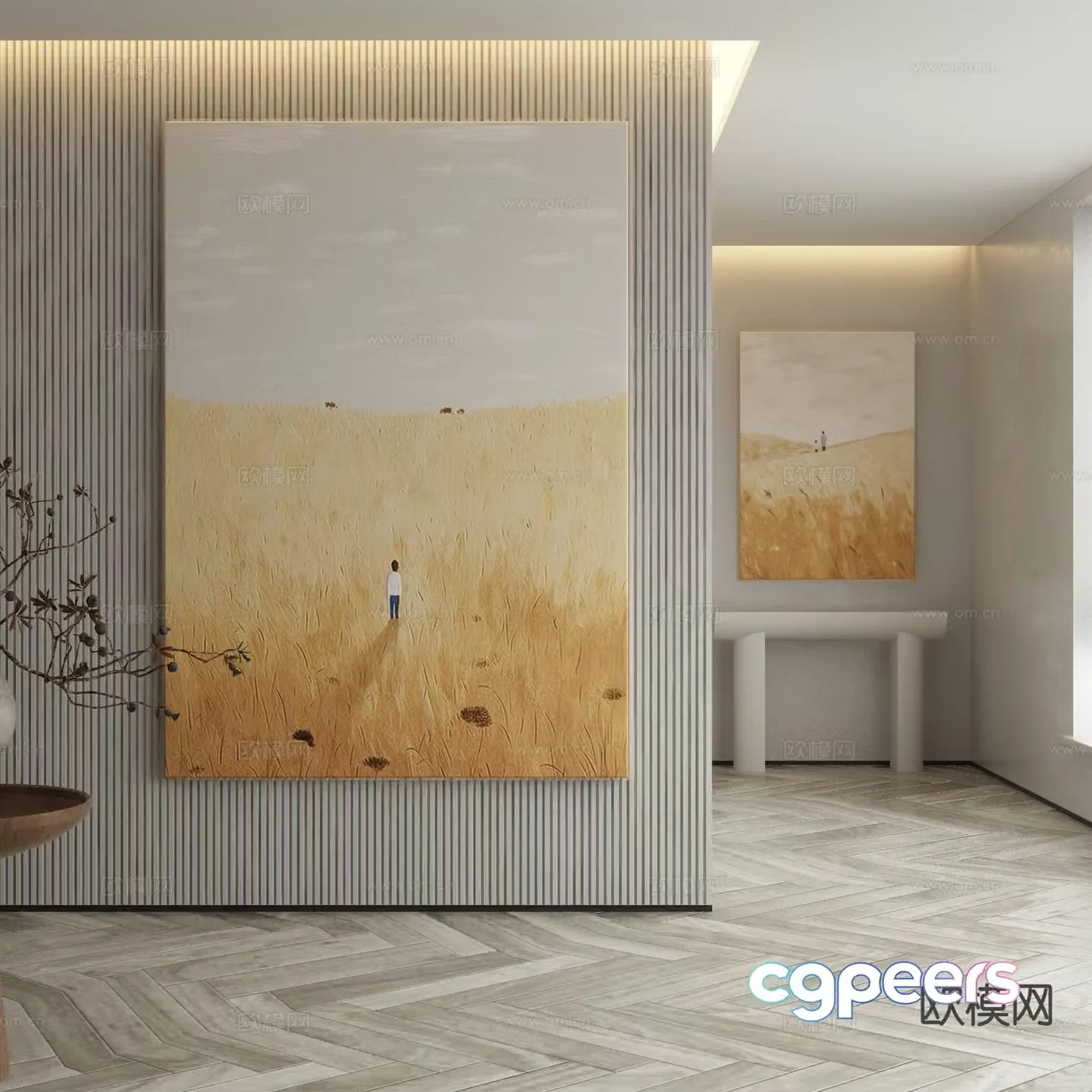 Modern decorative painting oil painting 3d model