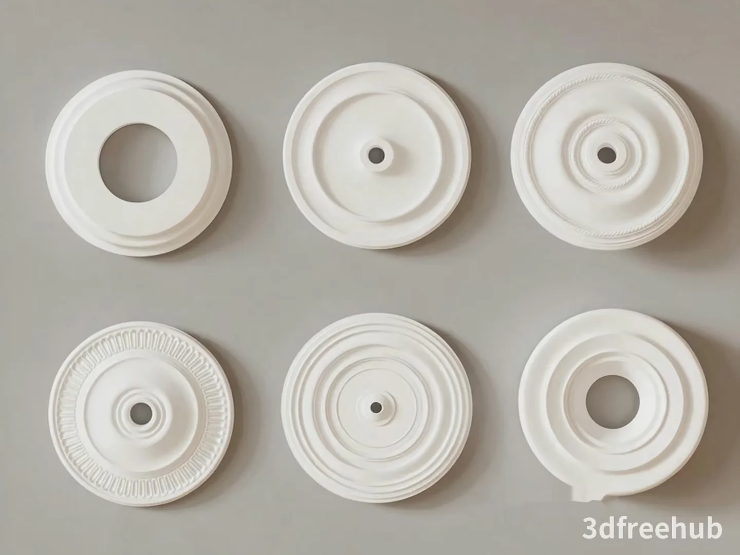 White Decorative Ceiling Medallions 3D Model – 21189 – VRAY Render