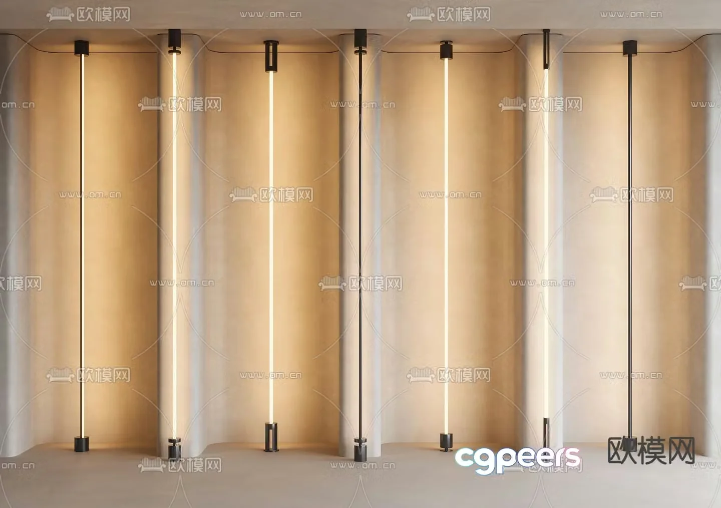 Skyline light Wire light Steel light Wire light Ambient light 3d model
