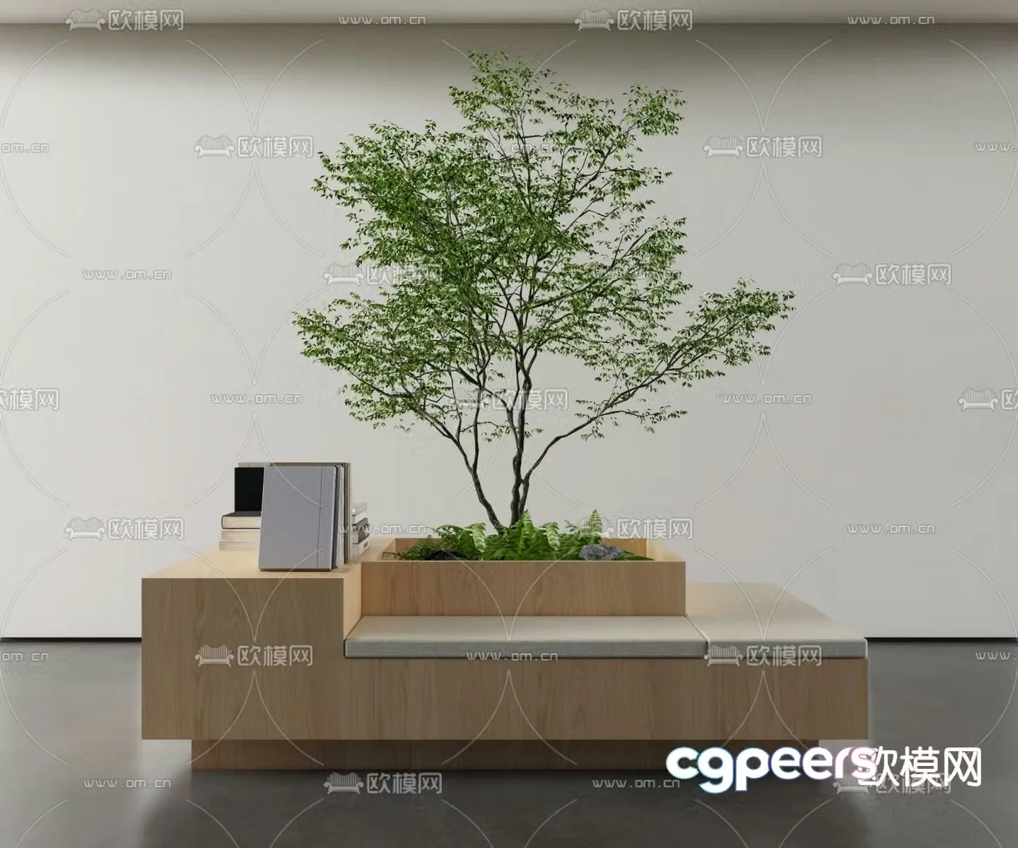 Card seat sofa tree pool sofa public sofa 3D model