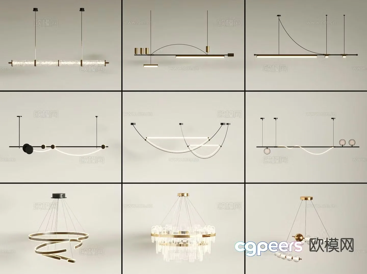 Modern creative chandelier 3d model