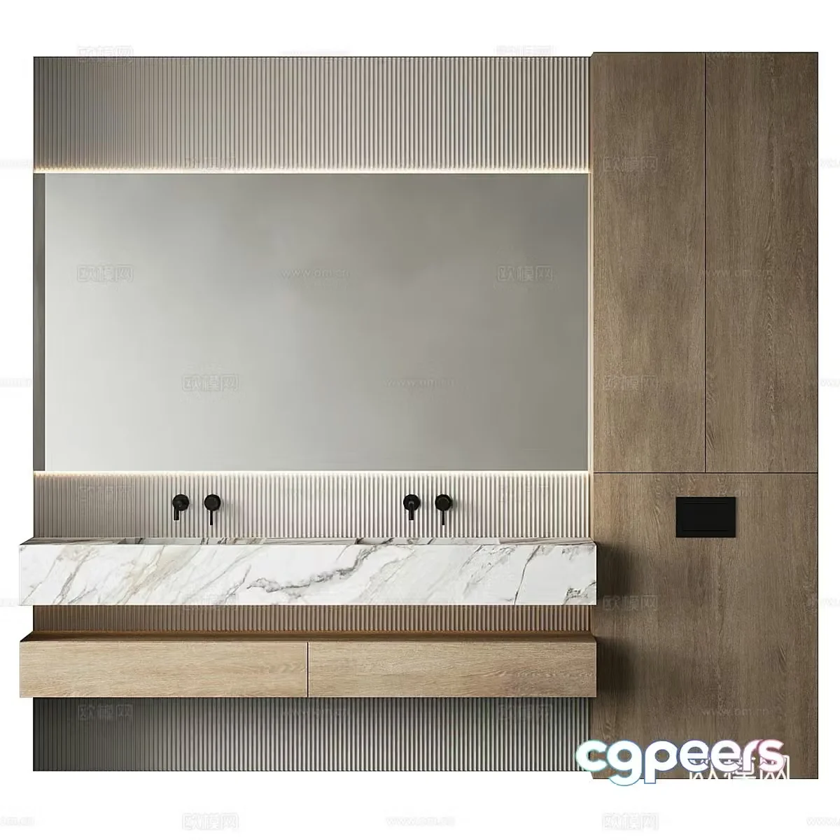 New Chinese style bathroom cabinet 3d model