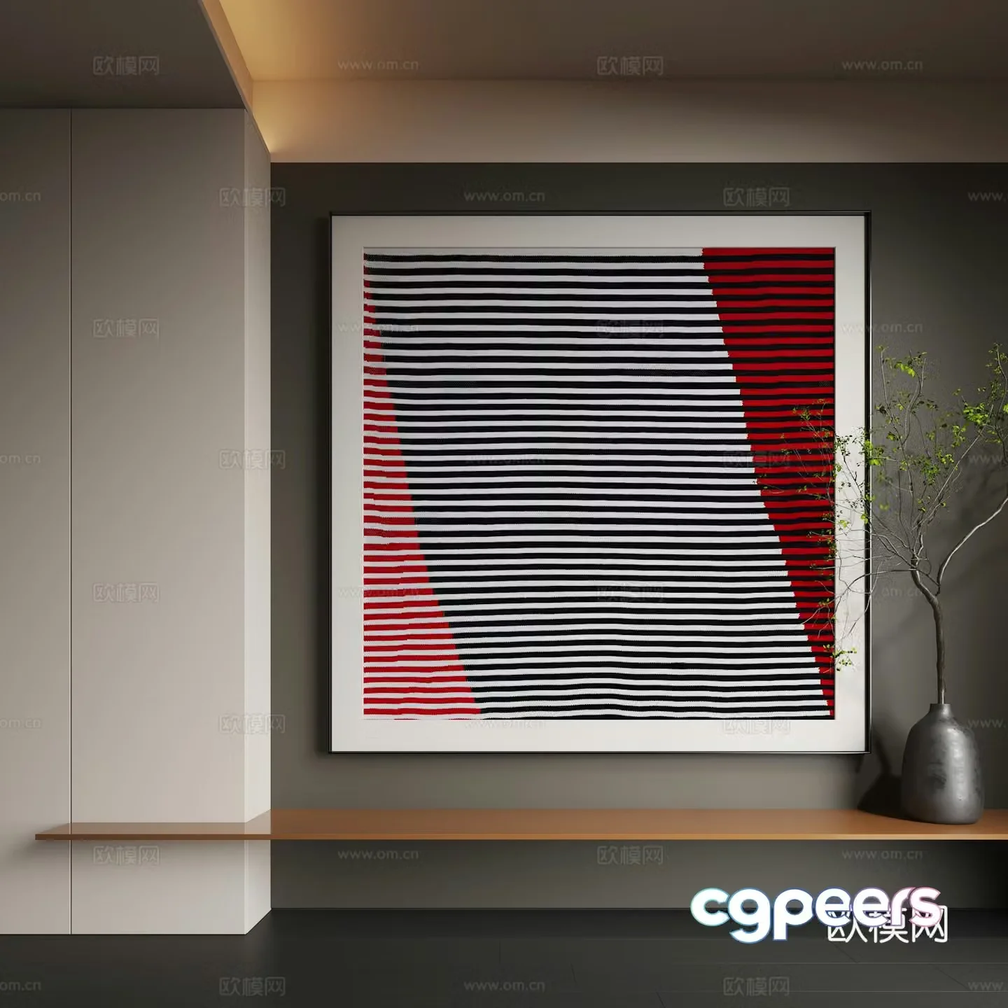 Modern abstract hanging paintings Modern Wasabi decorative paintings Modern light luxury hanging paintings Modern Italian 3D model