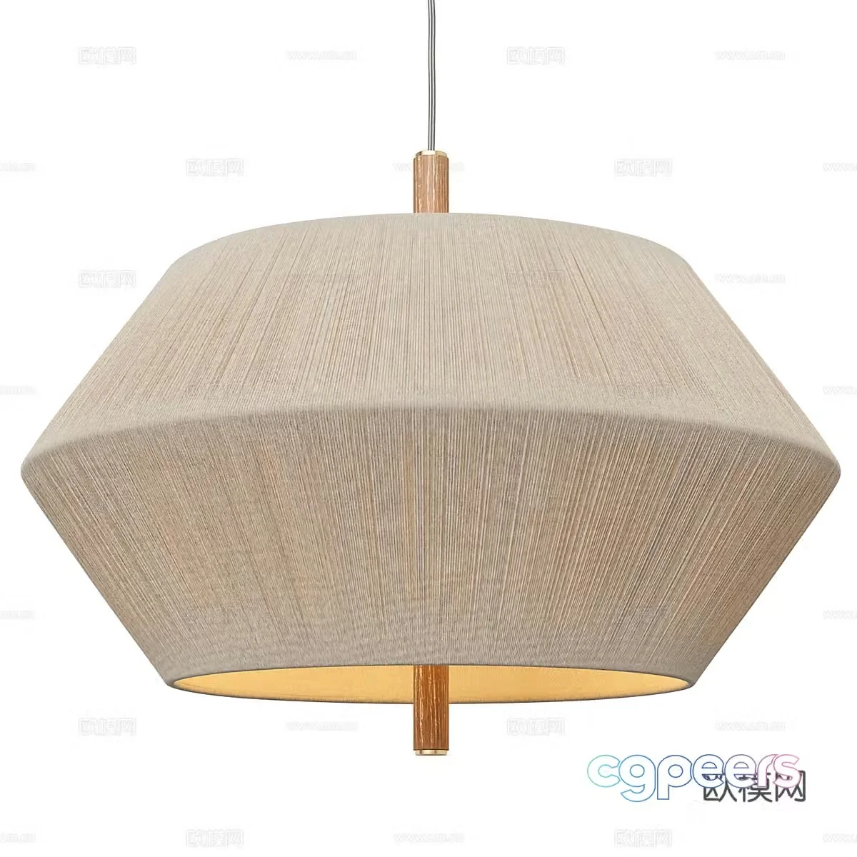 New Chinese style Wasabi Totora decorative chandelier 3D model