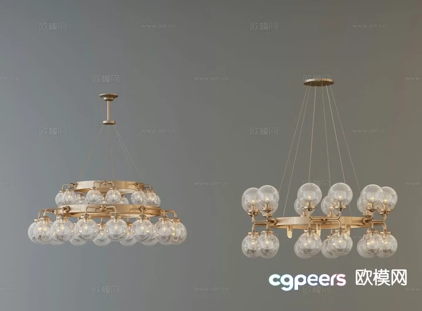 Modern metal chandelier multi-head chandelier 3d model