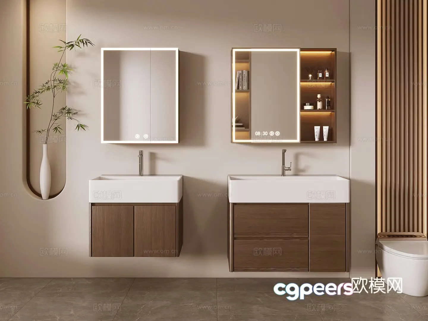 Middle-aged style bathroom cabinet bathroom cabinet 3d model