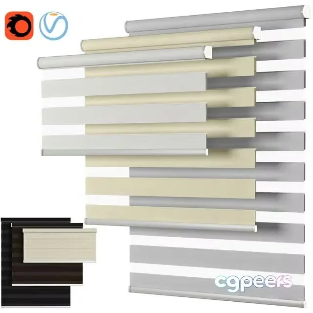 3ds Max Free – Roller Blind 58 Select Blinds Essential Light Filtering Dual Shade Day and night