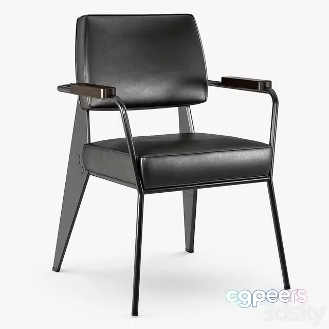 3ds Max Free – Vitra – Fauteuil direction by Jean Prouve