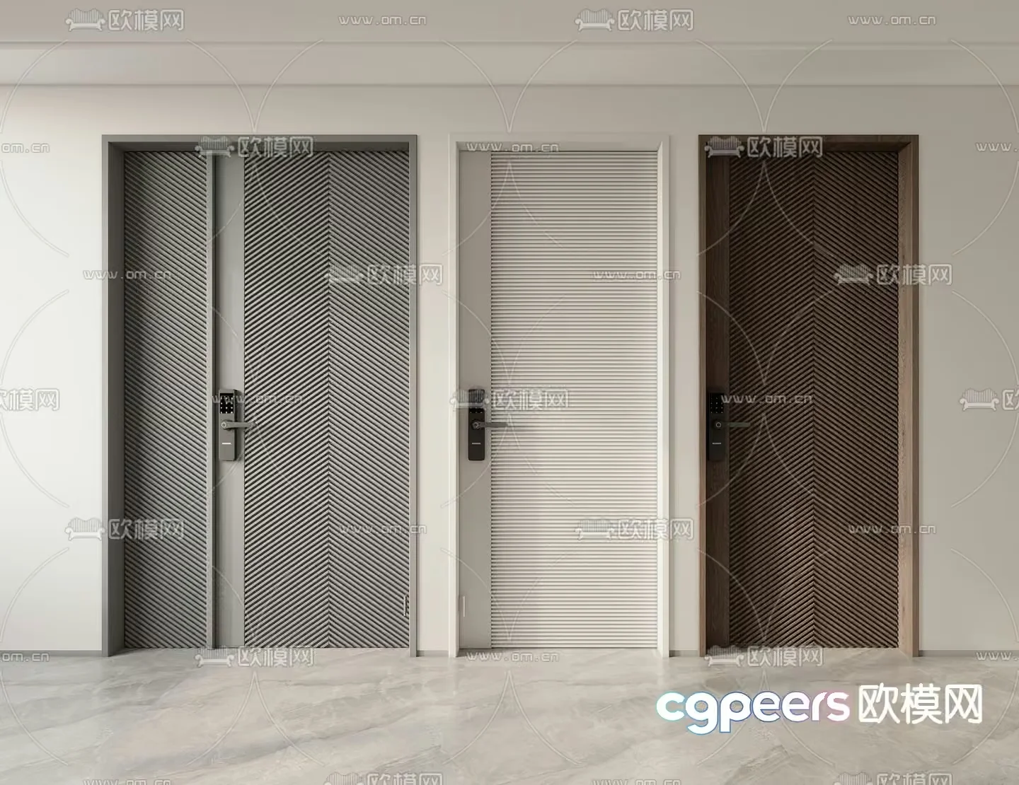 Modern Interior Doors 3D Model – 17098 – VRAY Render