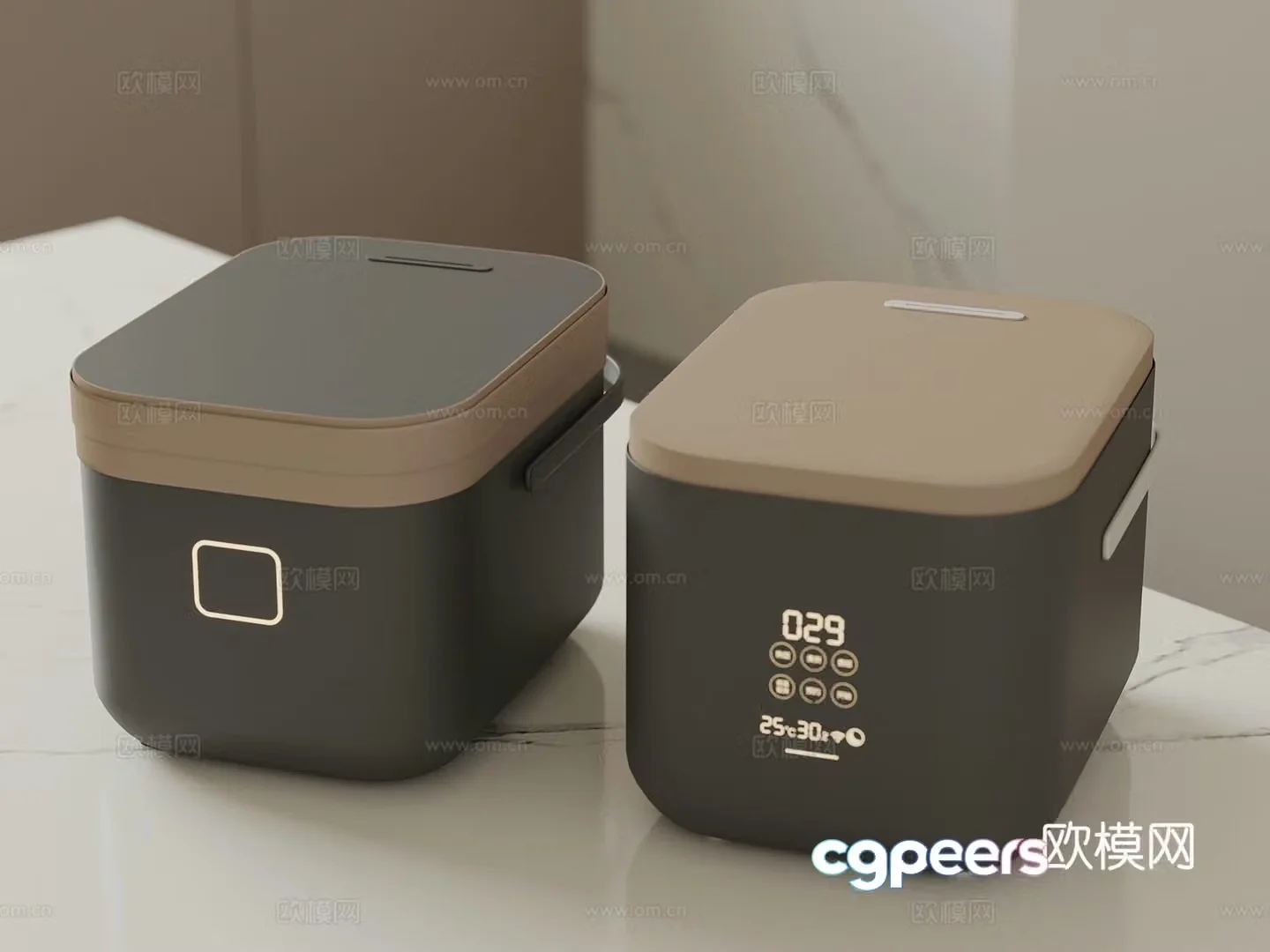 Modern simple rice cooker household appliances 3D model