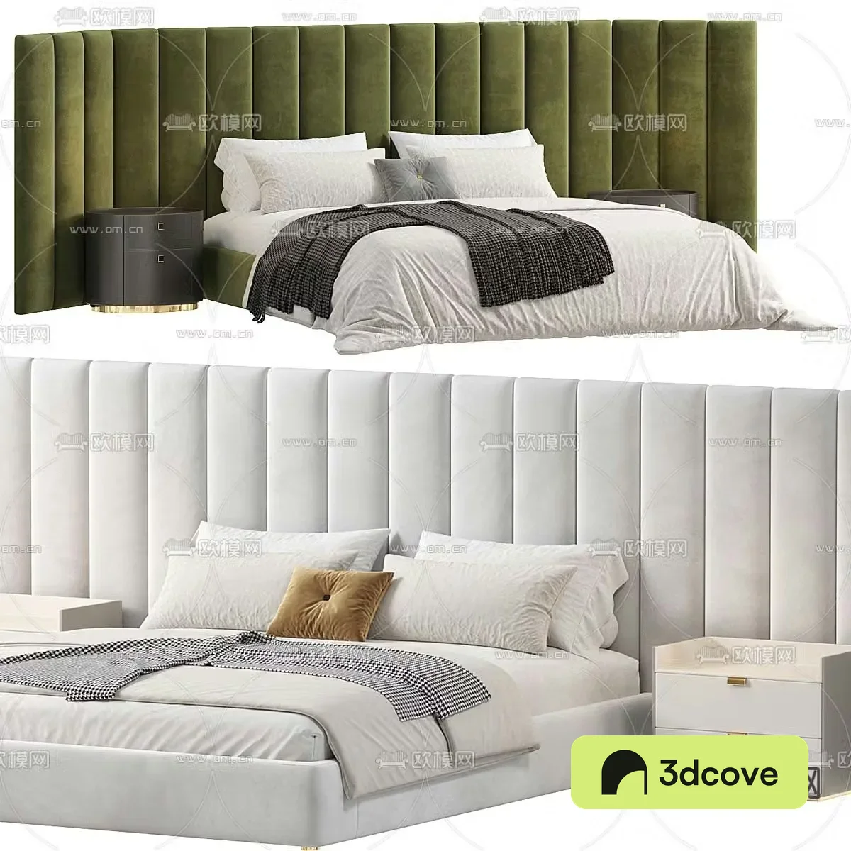 Fabric double bed