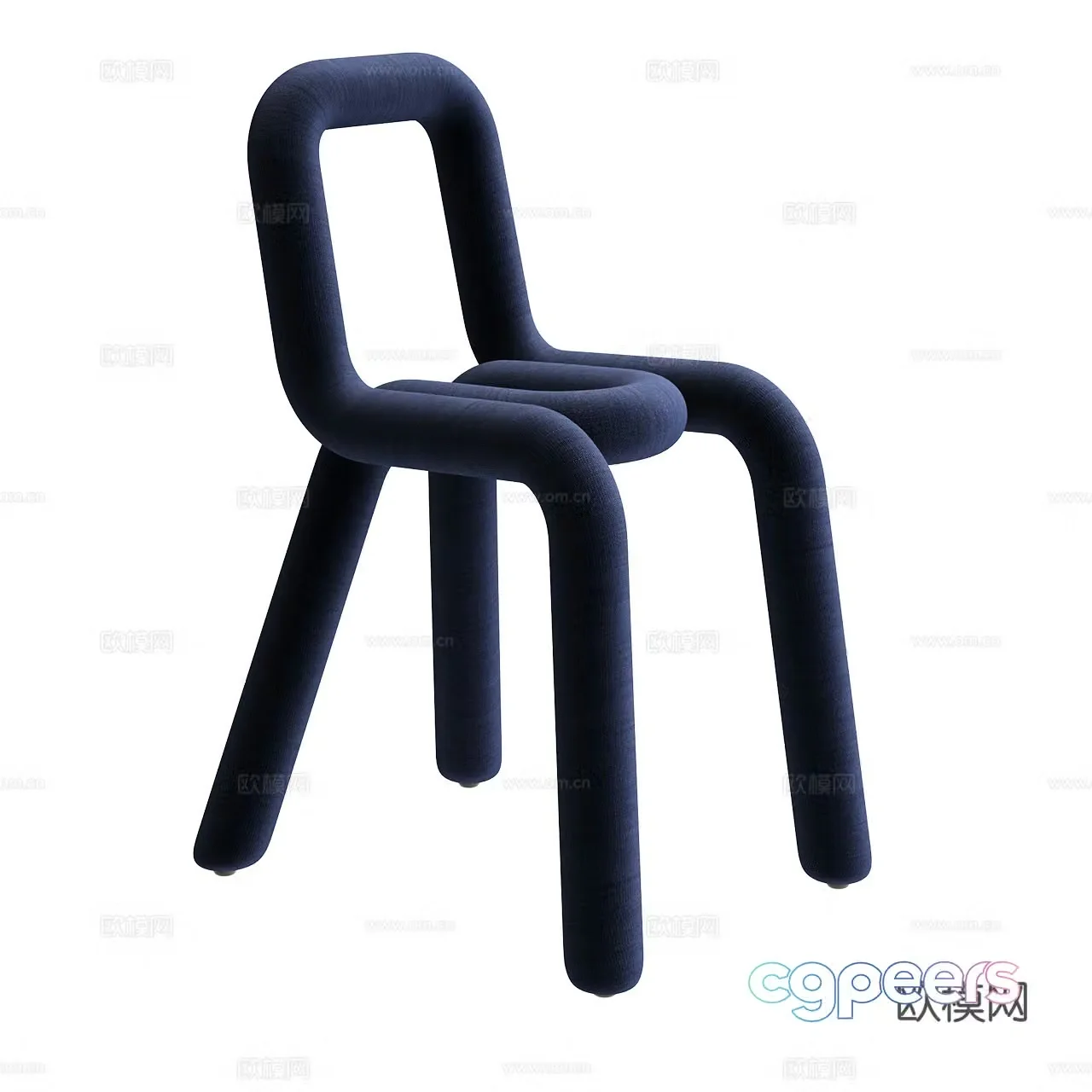 Moustache Italian single chair Classic single chair Fabric single chair Dining chair Cloth chair 3d model