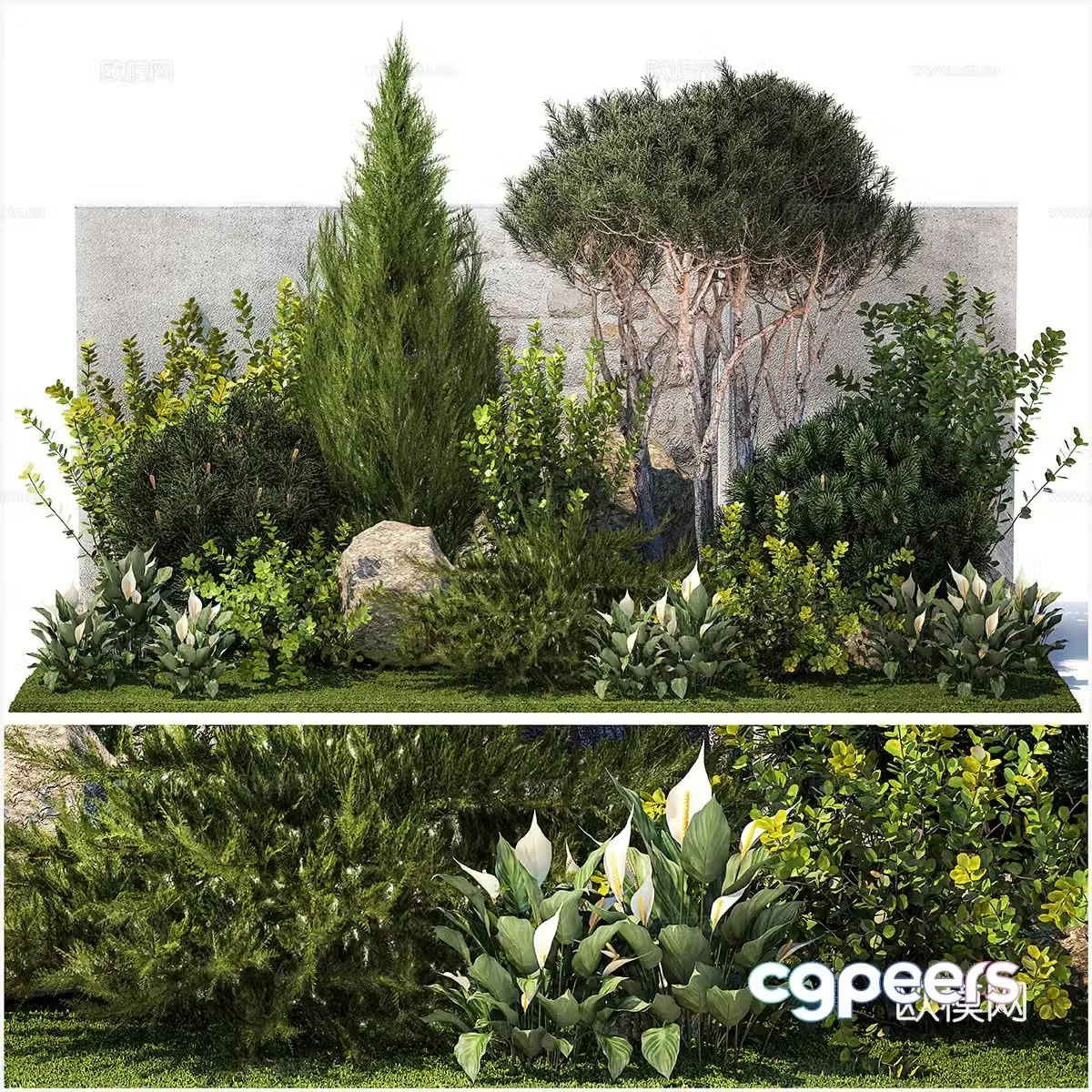 Plant heap Garden landscape 3d model