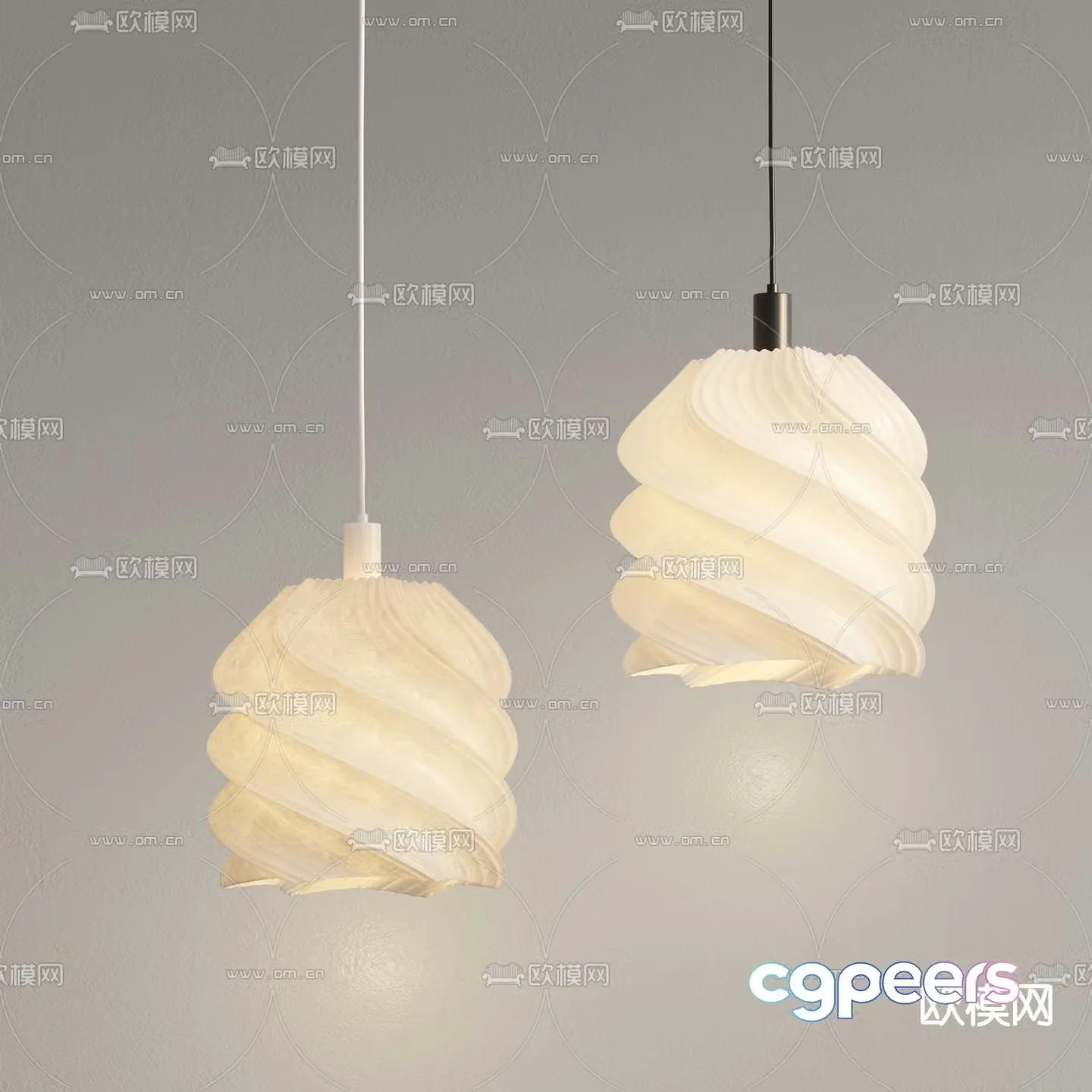 Cream style chandelier 3d model