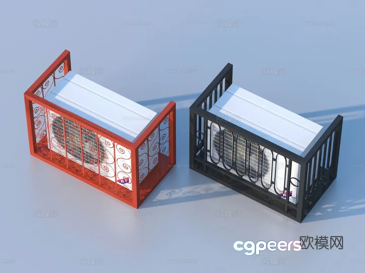 Air conditioning rack Air conditioning exterior unit Grille decoration 3D model