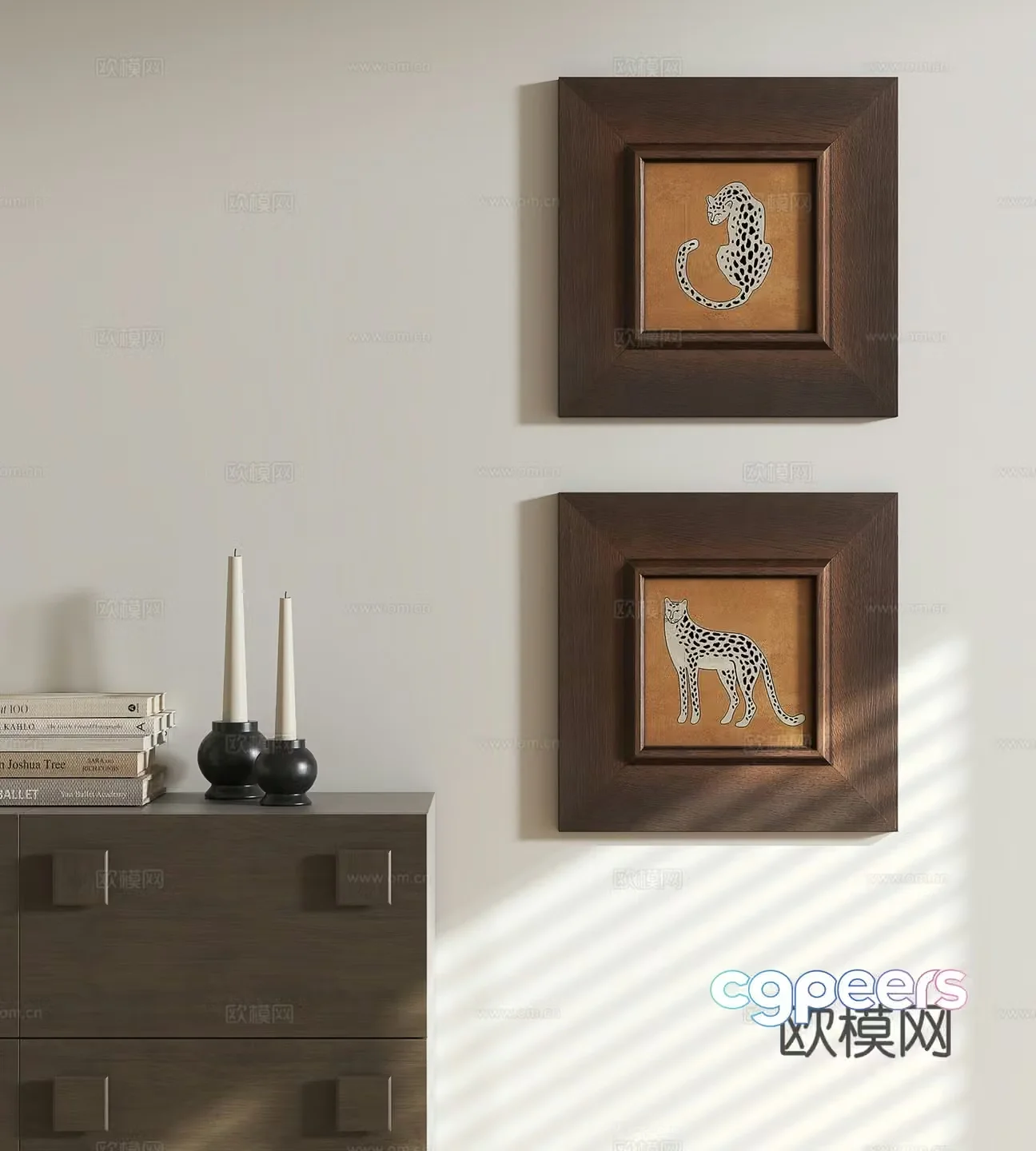 Medieval style hanging painting animal painting decorative painting 3D model