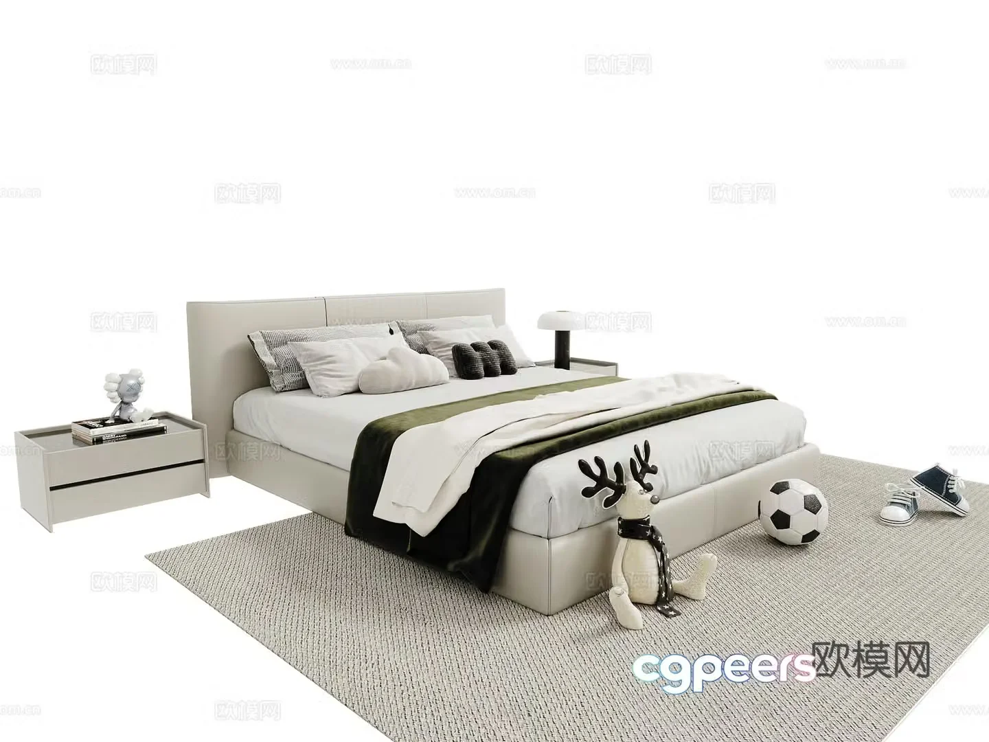 Boy’s room double bed 3d model