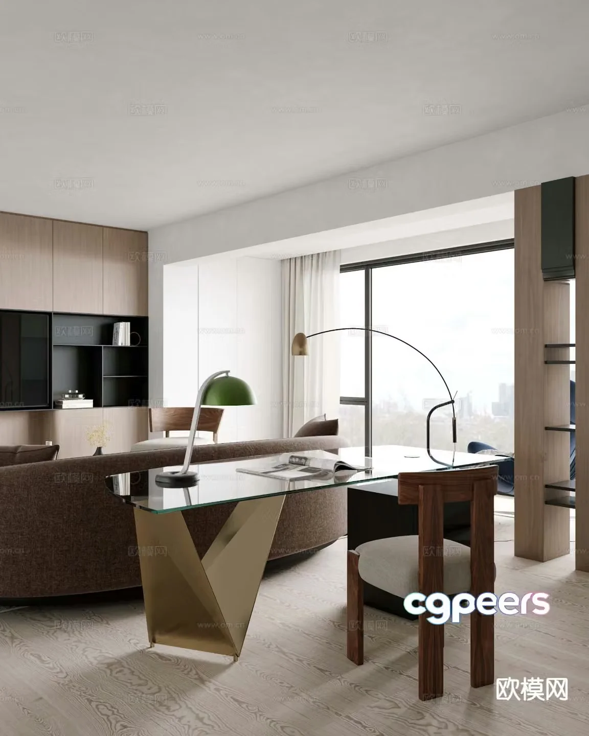 Modern living room study 3d model