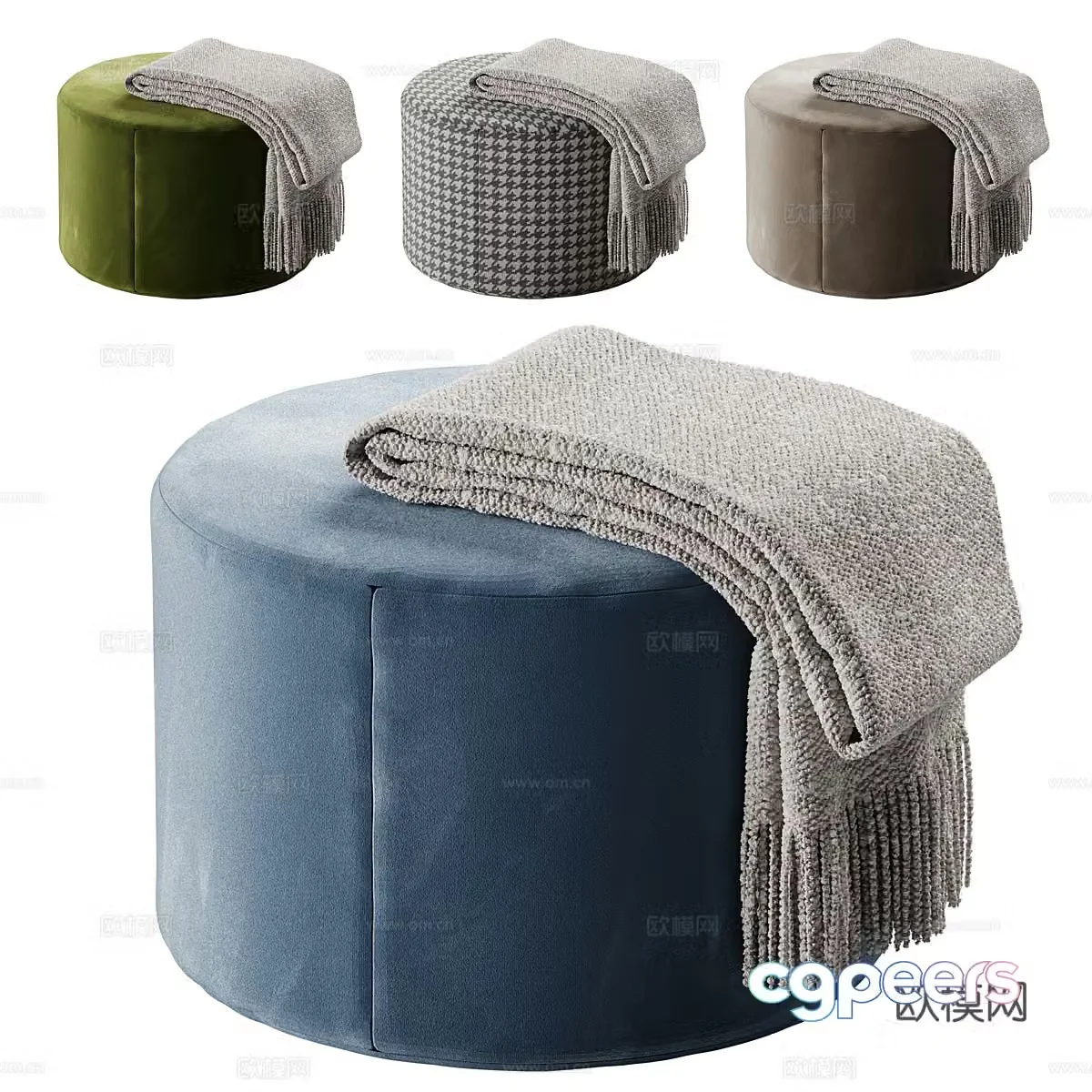 Stool sofa stool round stool 3d model