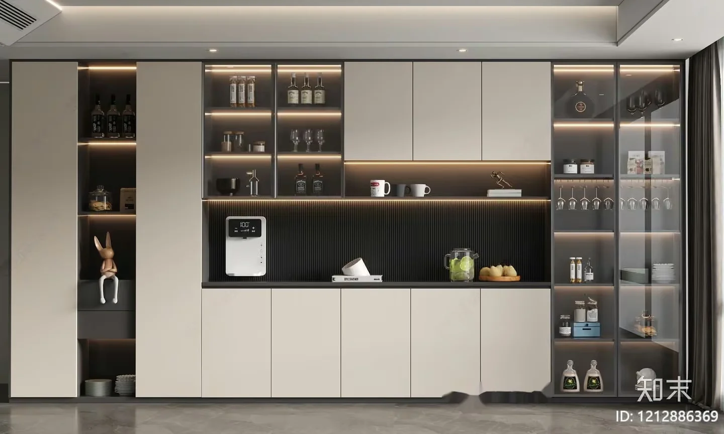 Modern Kitchen Cabinets 3D Model – 20047 – VRAY Render