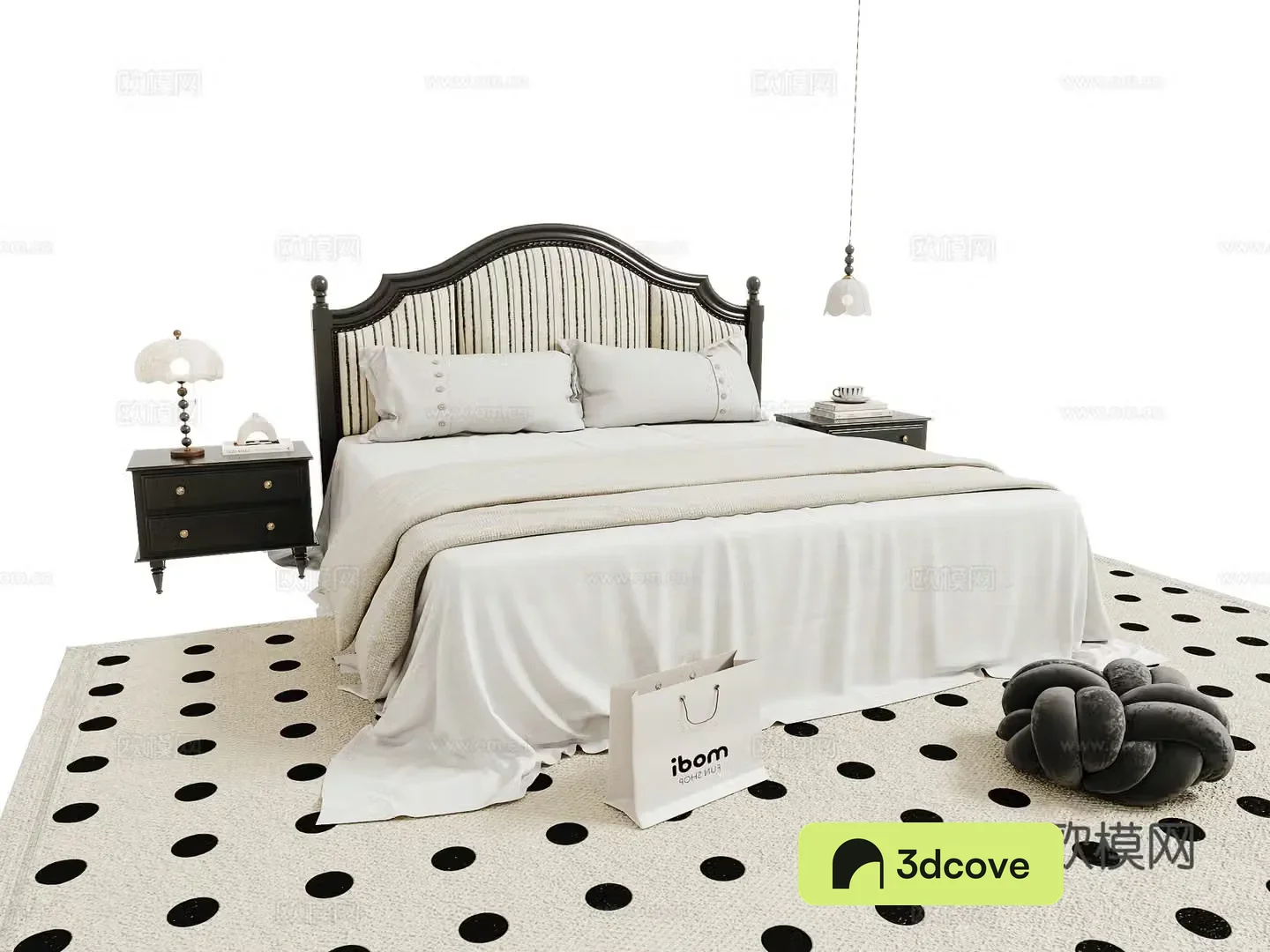 Retro style double bed