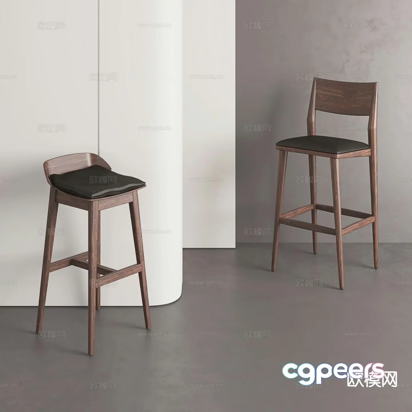 Medieval style bar stool bar stool high stool 3d model