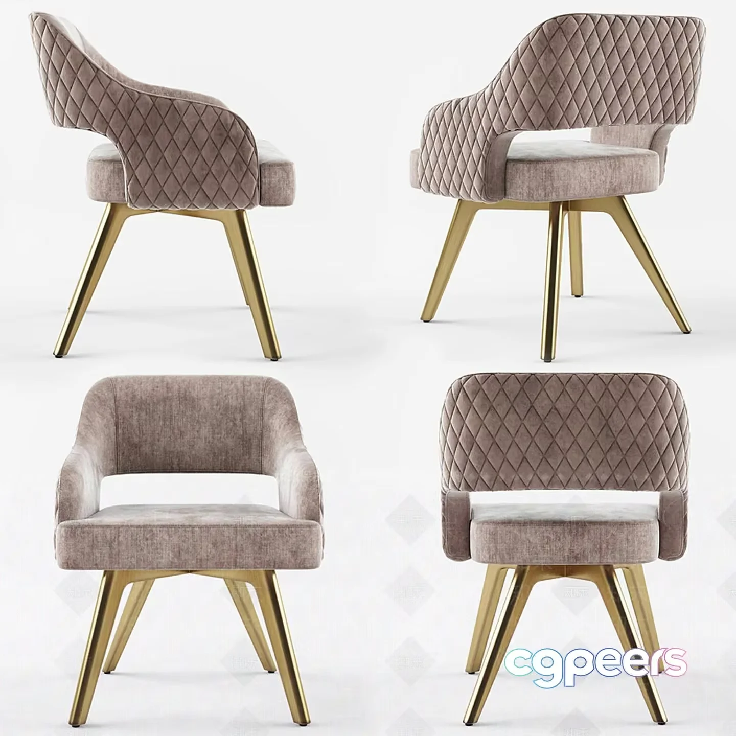 Modern Velvet Chair 3D Model – 14091 – VRAY Render