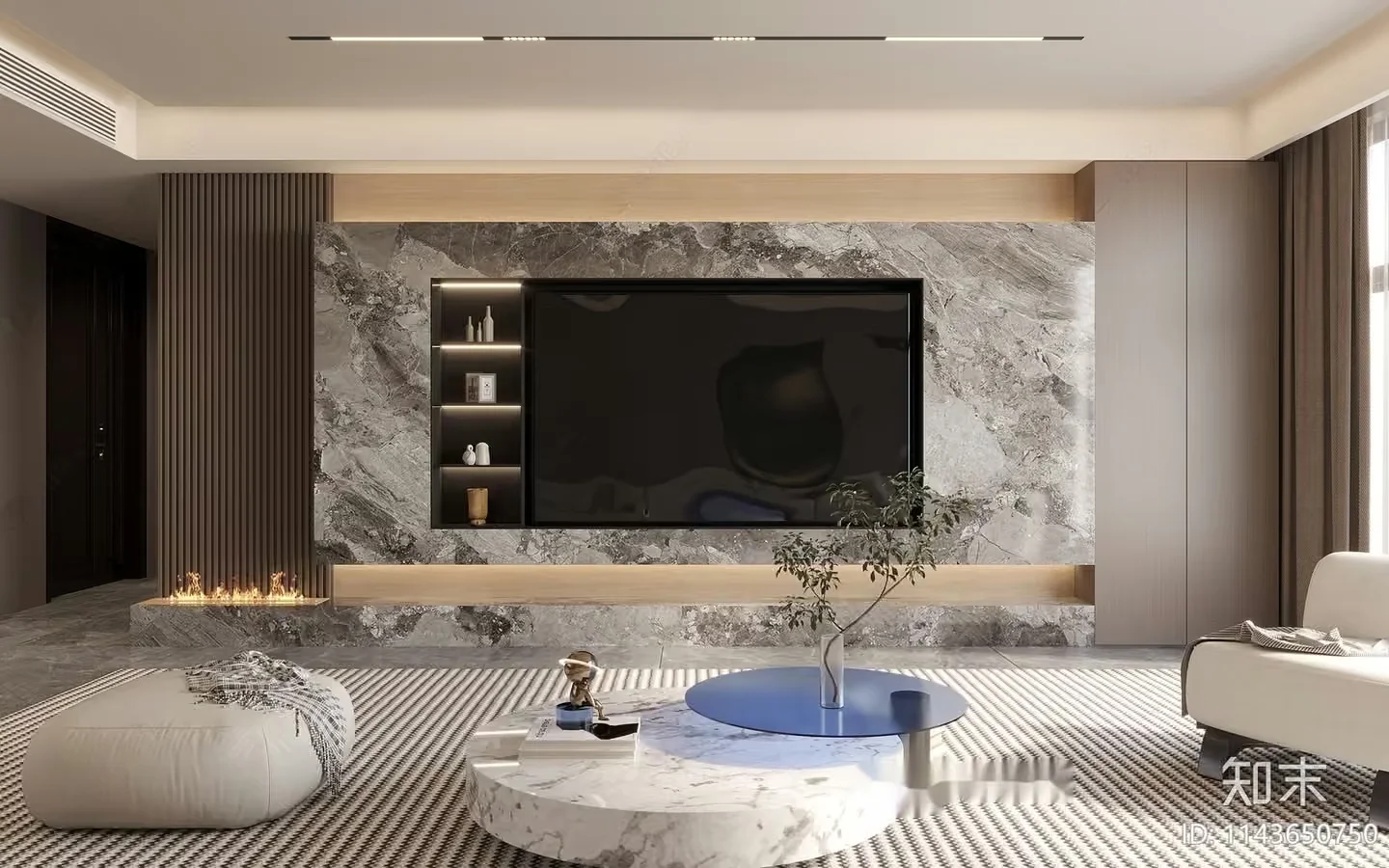 Modern Living Room 3D Model – 4769 – CORONA Render
