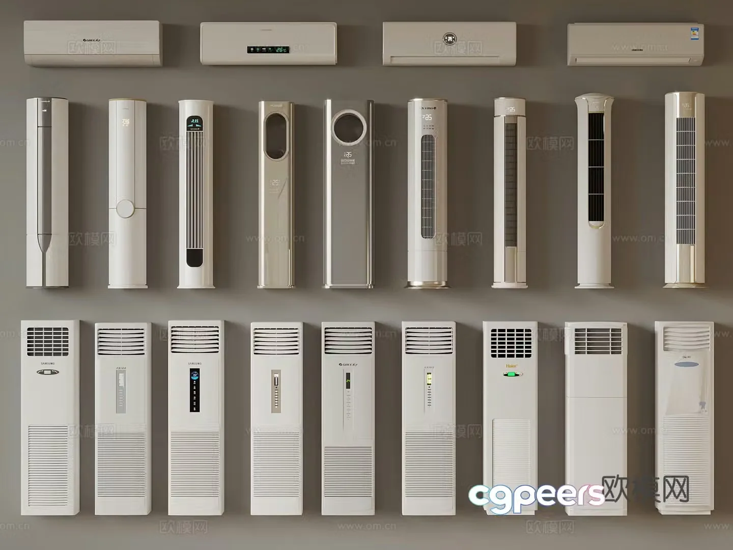 Modern air conditioner Vertical air conditioner Hanging air conditioner 3D model
