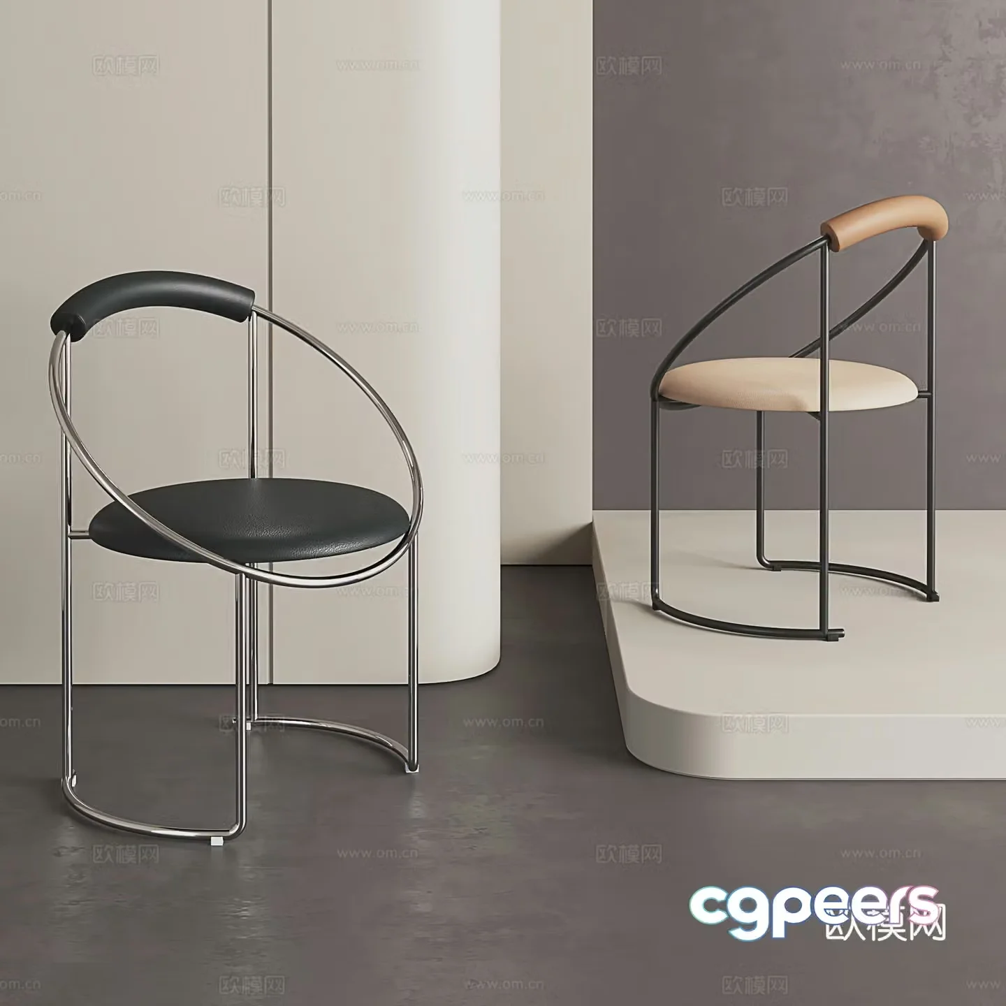 Nordic dining chair Light luxury dining chair Backrest makeup chair Dressing chair Modern chair 3d model