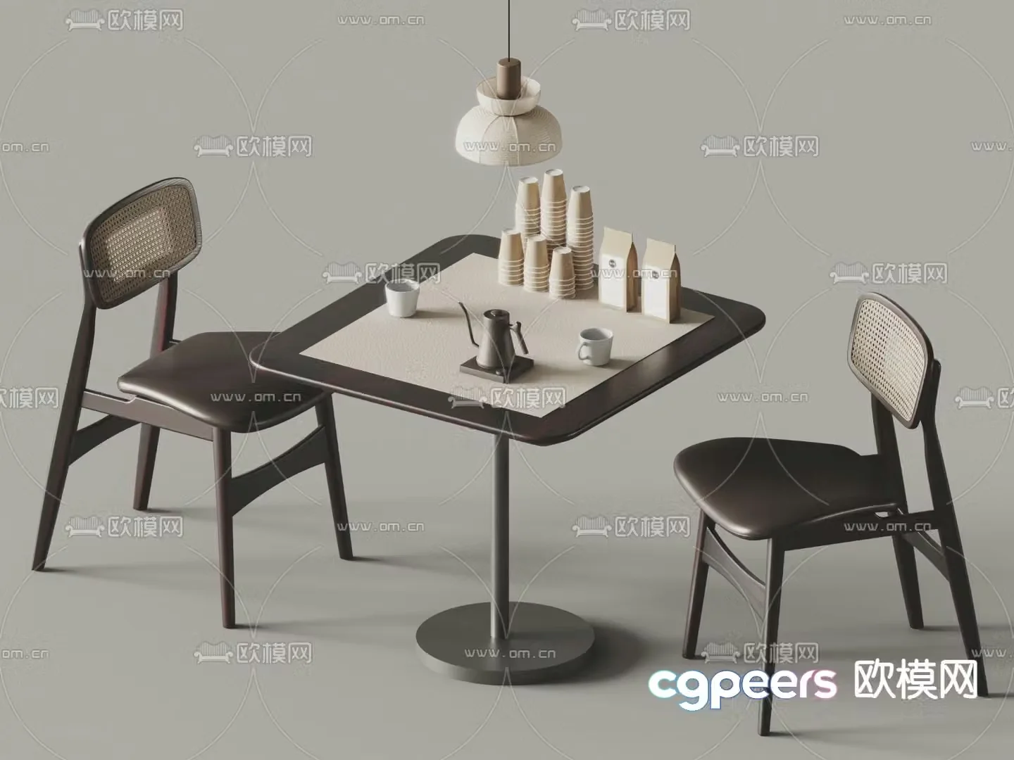 Contone leisure table and chair coffee table and chair 3d model
