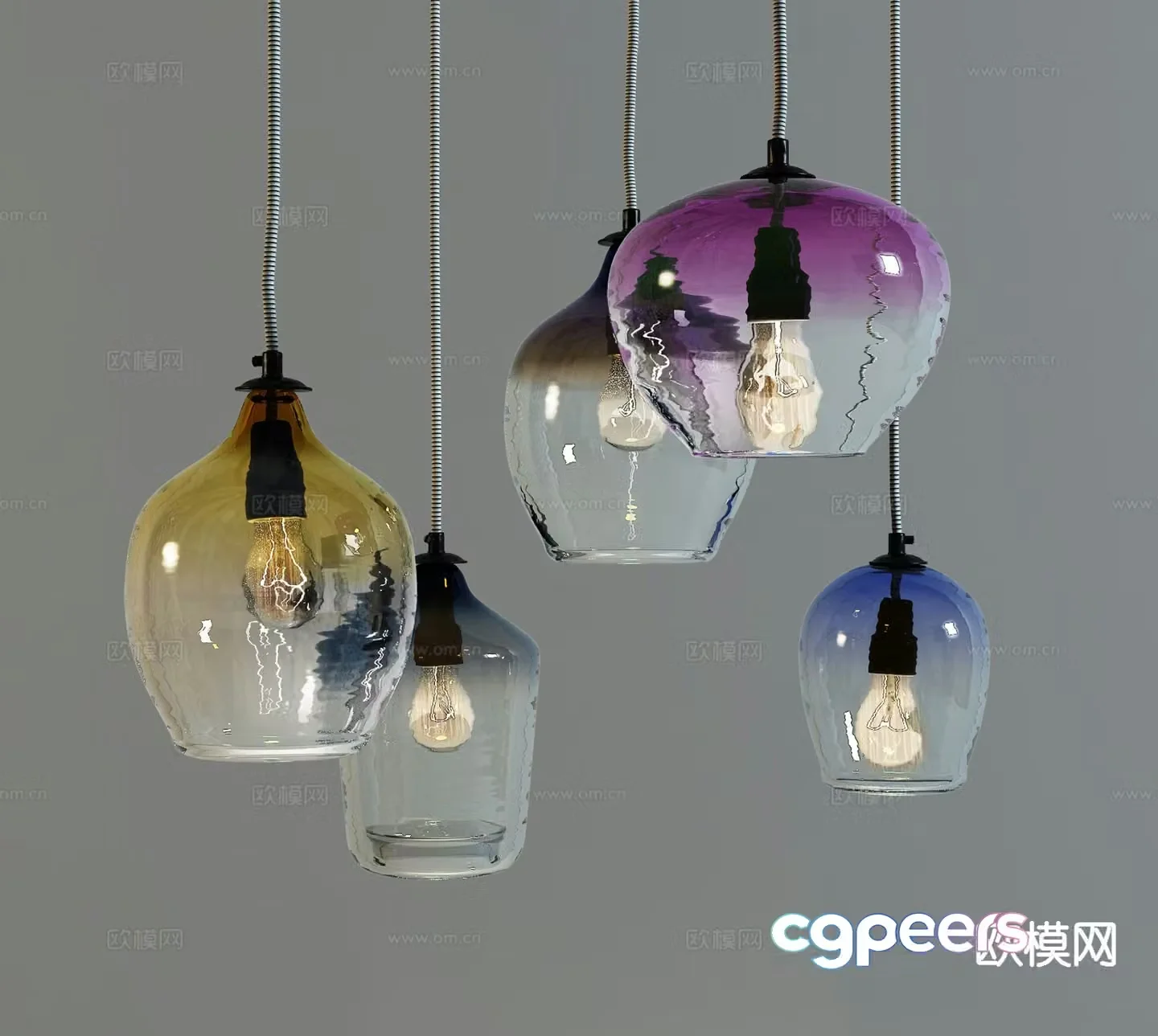 Modern glass chandelier indoor chandelier 3d model