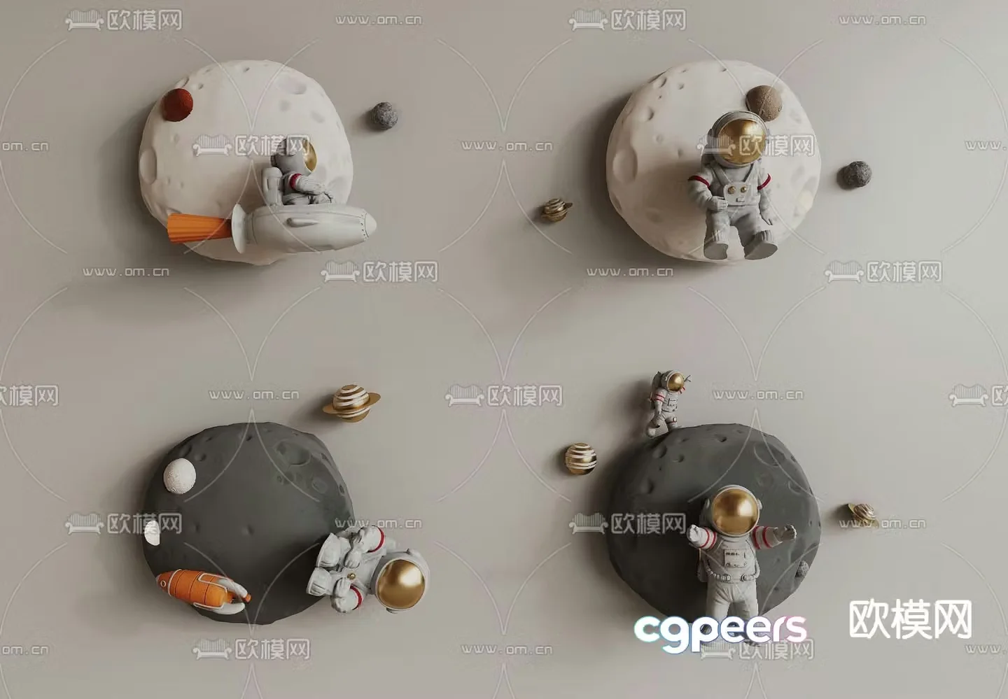 Astronaut wall decoration children’s hanging decoration 3d model
