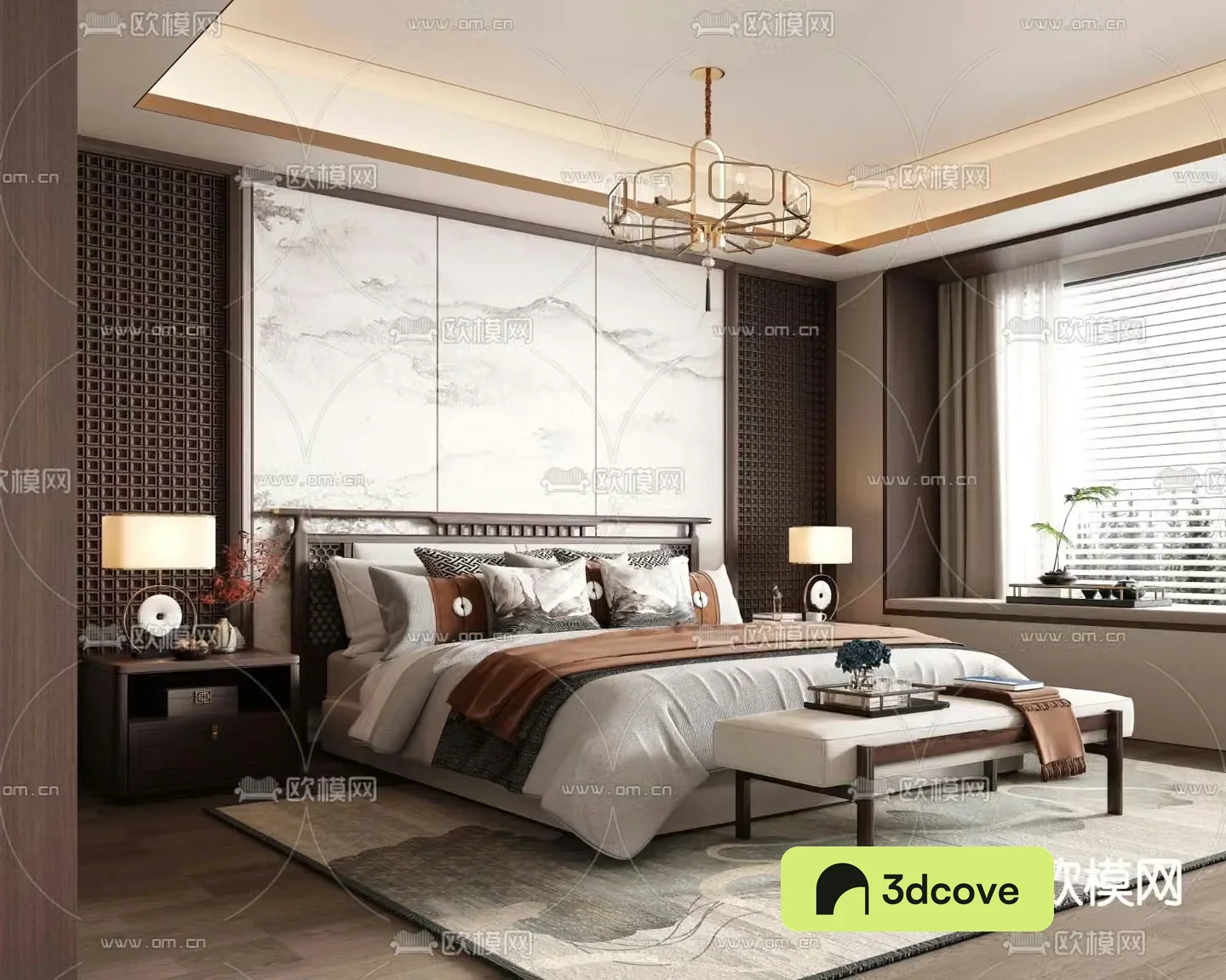 New Chinese style bedroom master bedroom