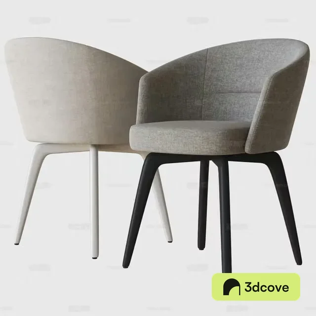 Modern chair dining chair single chair 3d model