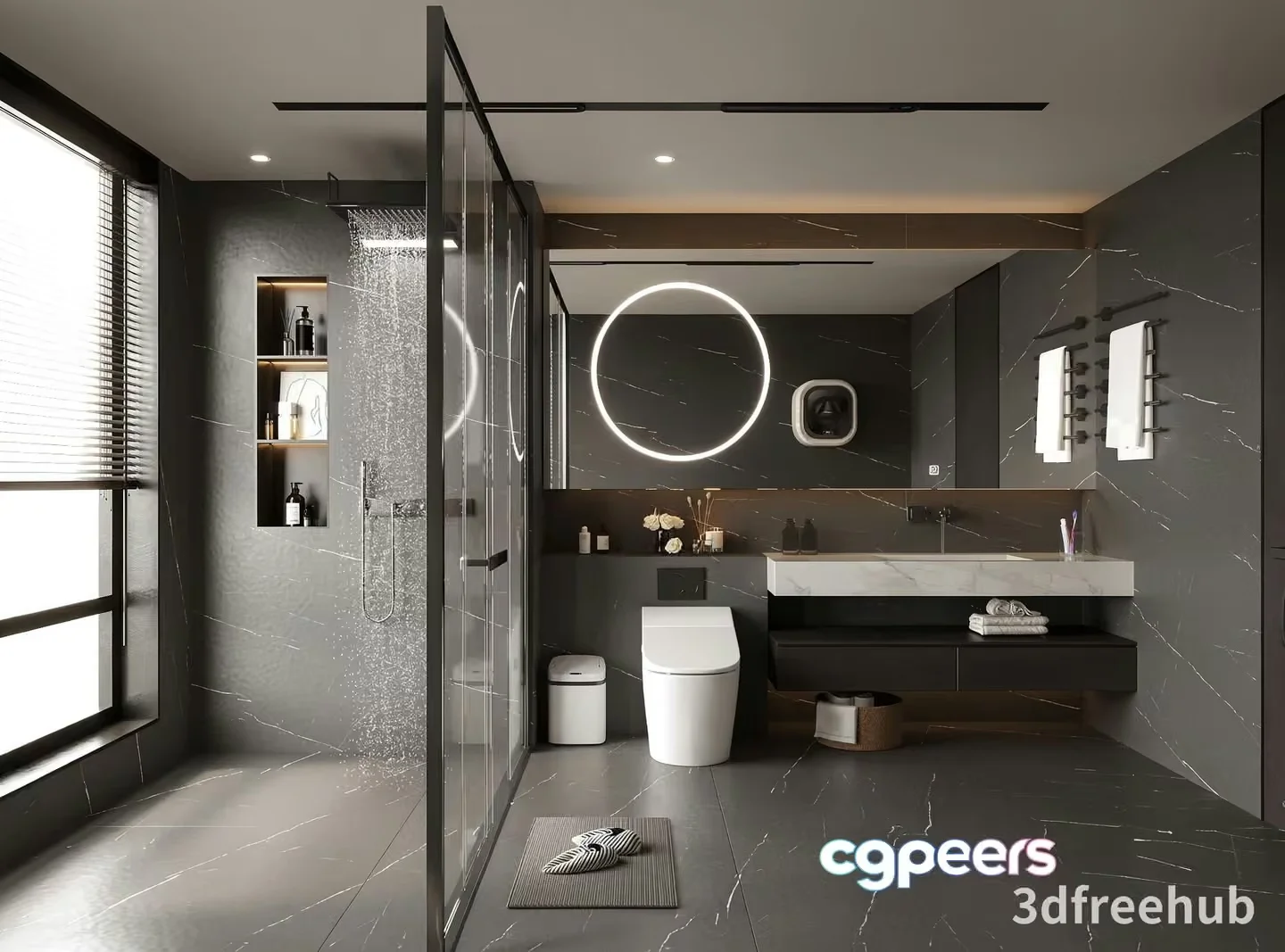 Modern Bathroom Design 3D Model – 23183 – VRAY Render