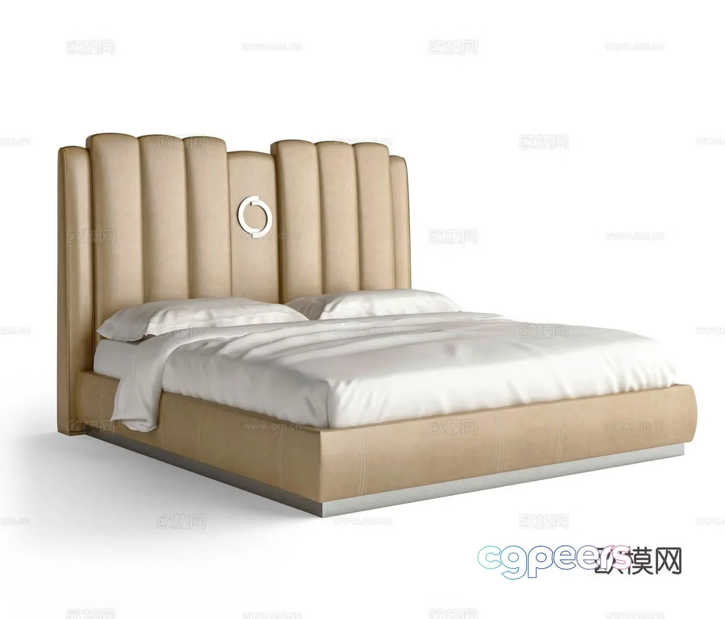 Modern double bed 3d model