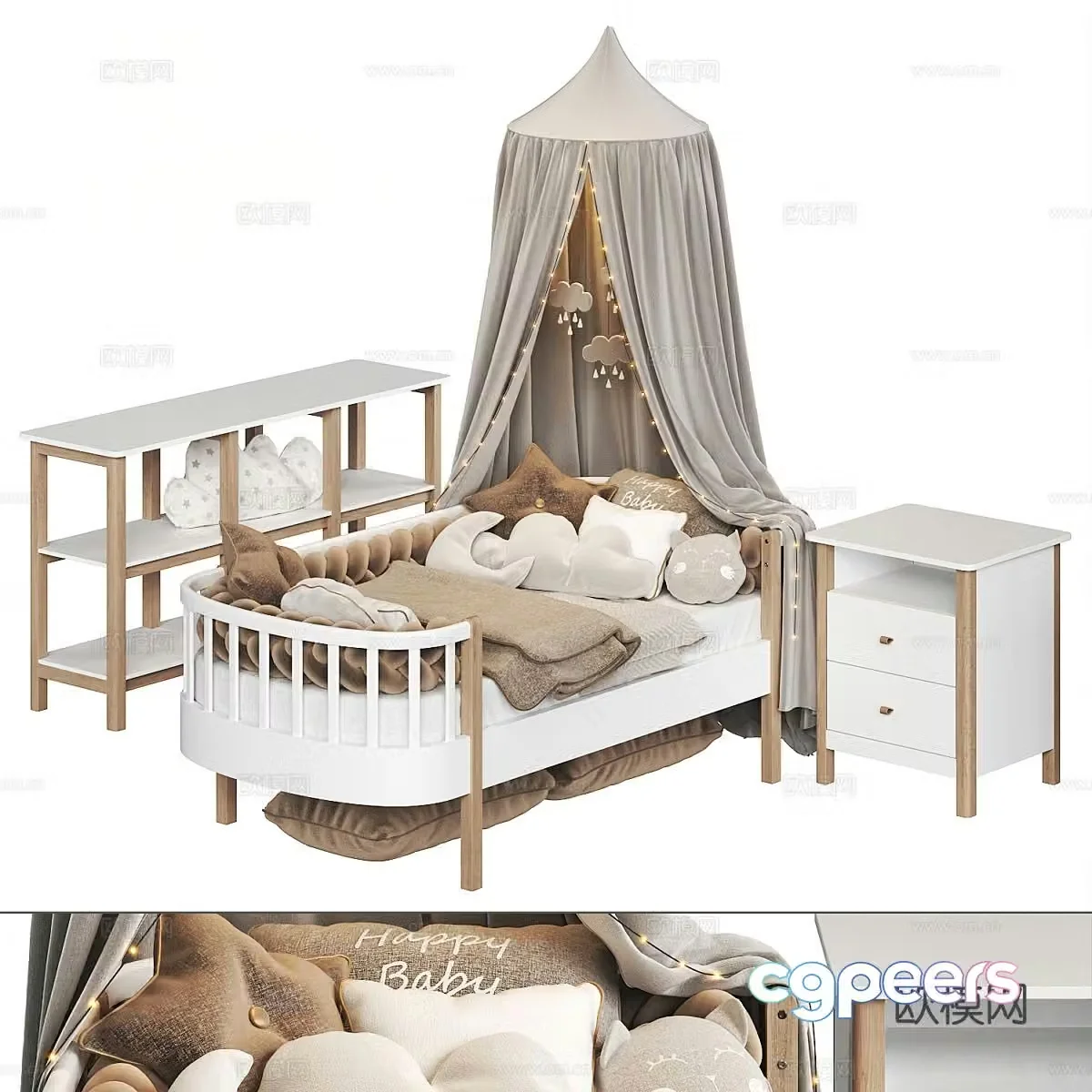 Modern children’s bed 3d model