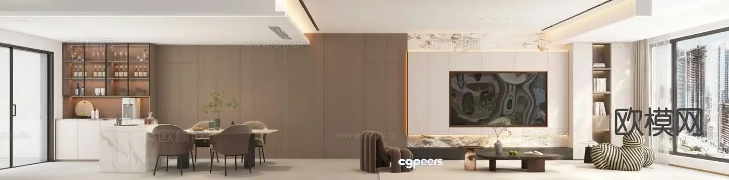 Light luxury restaurant 3D model