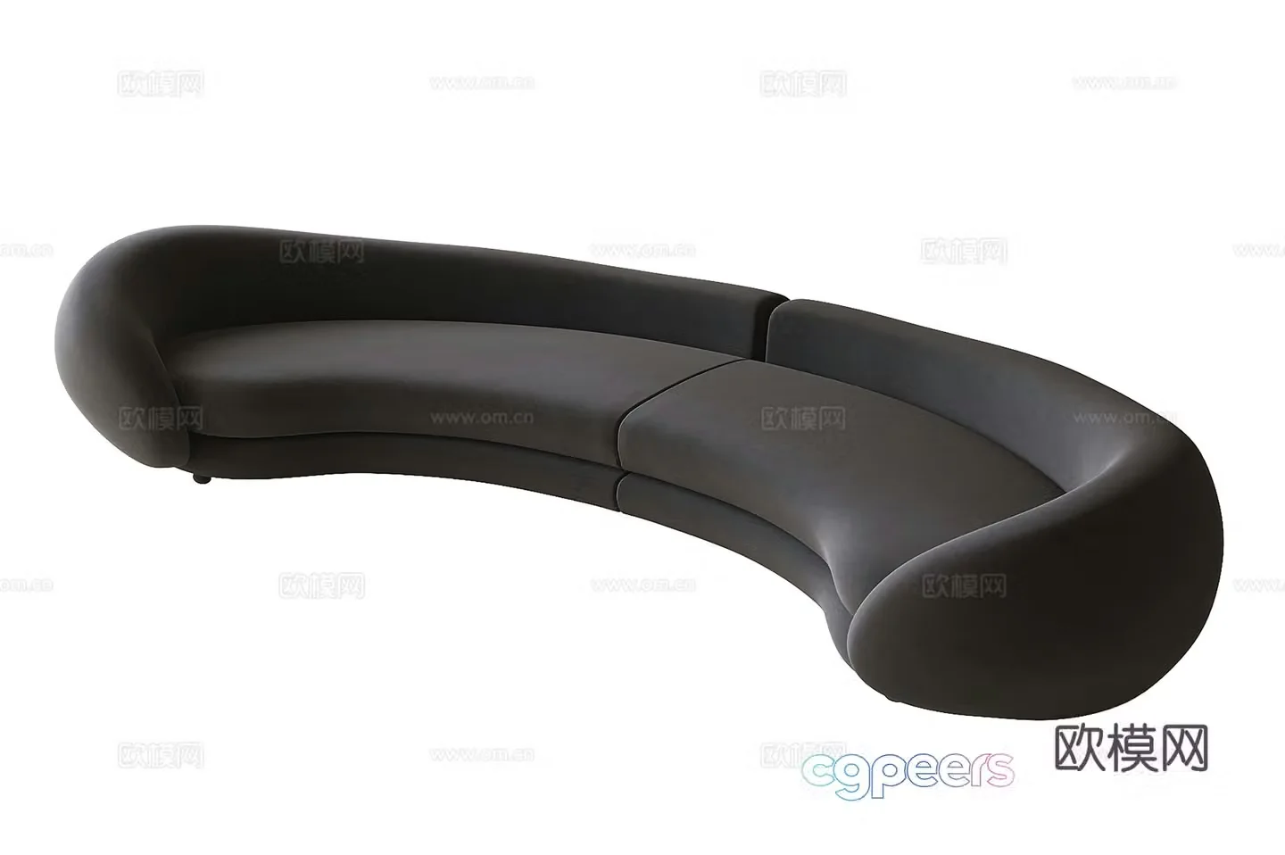 Modern curved sofa multi-person sofa 3d model
